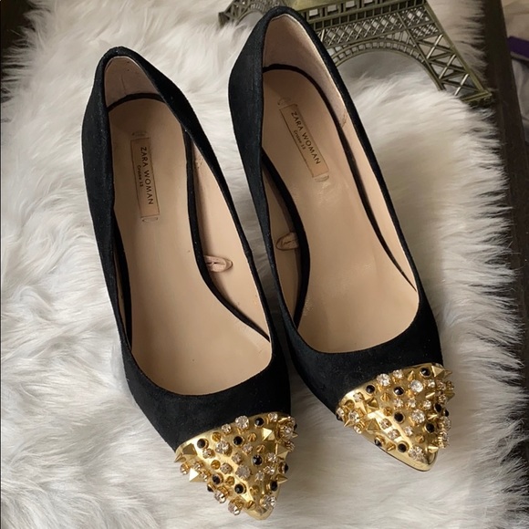 Zara Shoes - Zara Woman Cruise 13 Spike Studded Suede Heels